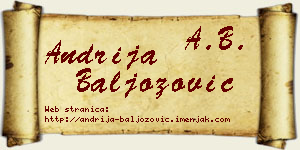 Andrija Baljozović vizit kartica